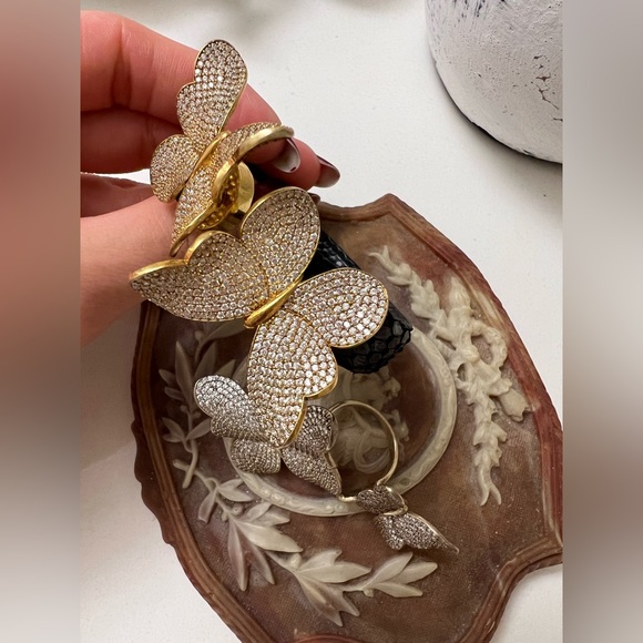 Solid 925 silver butterfly bracelet - Picture 3 of 12